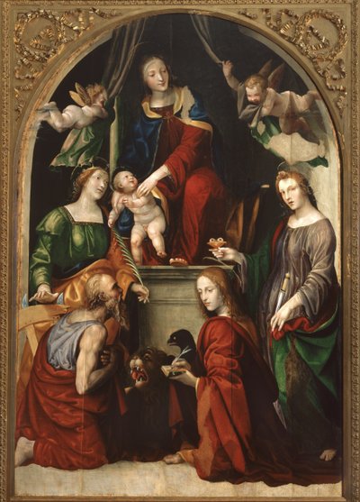 Madone et Enfant et Anges parmi les Saints Jérôme, Catherine d