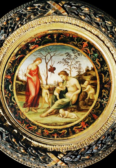 Vénus terrestre avec Eros et Vénus céleste avec Anteros et deux cupidons ... - Giovanni Antonio Bazzi Sodoma