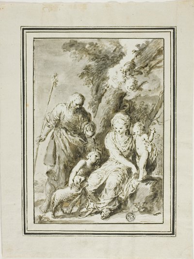 Sainte Famille et Saint Jean-Baptiste - Giovanni Antonio Burrini