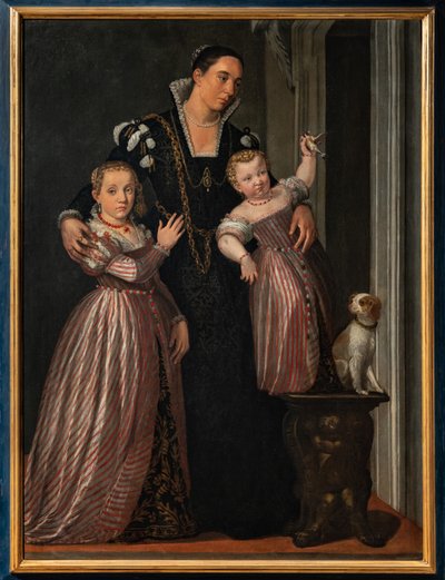 Portrait de Paola Bonanome Gualdo avec ses filles Laura et Virginia - Giovanni Antonio Fasolo
