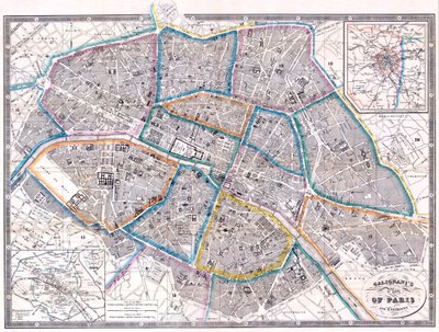 Carte antique de Paris - Giovanni Antonio Galignani