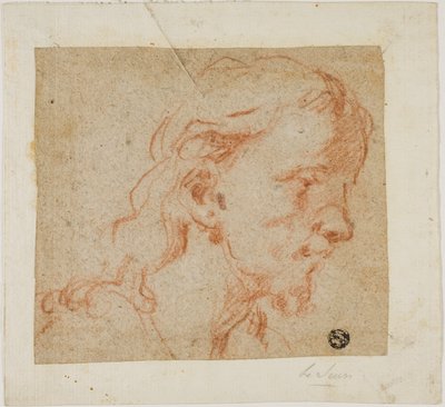 Tête du Christ, de profil trois-quarts, à droite - Giovanni Antonio Guardi