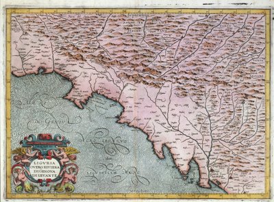 Carte de la région de la Ligurie orientale, par Giovanni Antonio Magini, Bologne, gravure sur cuivre - Giovanni Antonio Magini