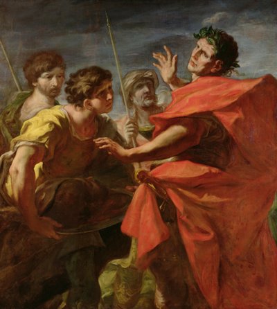 La tête de Pompée (106-48 av. J.-C.) présentée à César (100-44 av. J.-C.) - Giovanni Antonio Pellegrini