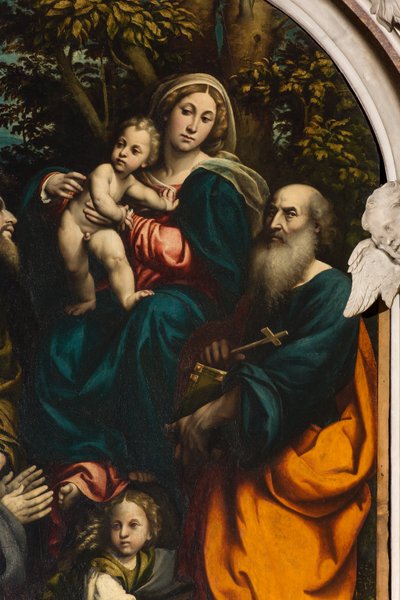 Madone et Enfant entre les Saints Philippe et Jacques et le donateur Giacomo Schizzi (détail) - Giovanni Antonio Pordenone