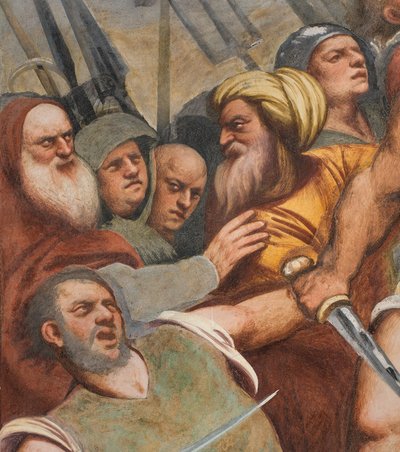 Nef centrale, Première travée sud, Christ cloué sur la croix, Il Pordenone - Giovanni Antonio Pordenone