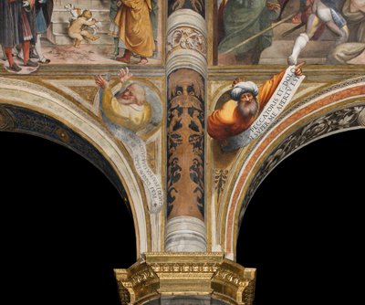 Nef centrale, Troisième et Quatrième travée sud, Plume, IL Pordenone 1520, Bustes avec prophètes - Giovanni Antonio Pordenone