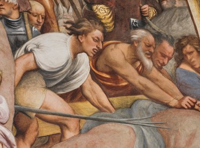 Nef centrale, deuxième travée sud, Jésus tombe sous la croix, Il Pordenone - Giovanni Antonio Pordenone