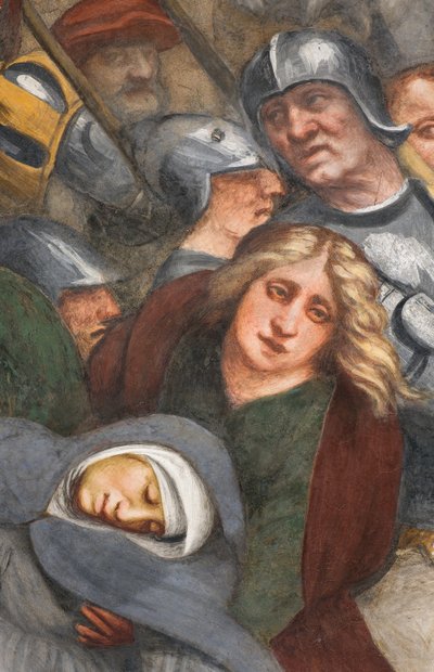 Nef centrale, deuxième travée sud, Jésus tombe sous la croix, Il Pordenone - Giovanni Antonio Pordenone