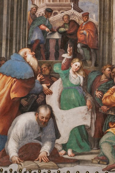 La dispute de Sainte Catherine avec les philosophes, 1530-32 (détail) - Giovanni Antonio Pordenone