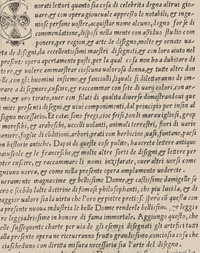 Essempio di recammi, page de titre verso, 1530 - Giovanni Antonio Tagliente
