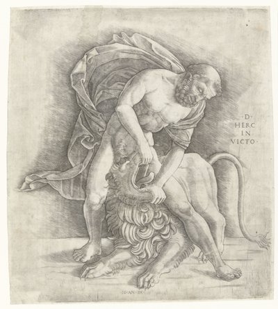 Hercule combattant le lion de Némée - Giovanni Antonio da Brescia