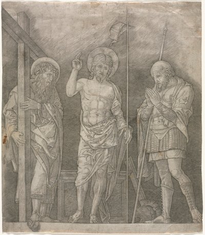 Le Christ ressuscité entre les saints André et Longinus - Giovanni Antonio da Brescia