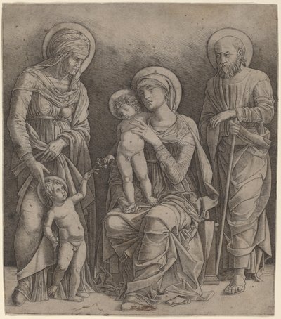 Sainte Famille avec Sainte Élisabeth et le Petit Saint Jean - Giovanni Antonio da Brescia, after Andrea Mantegna