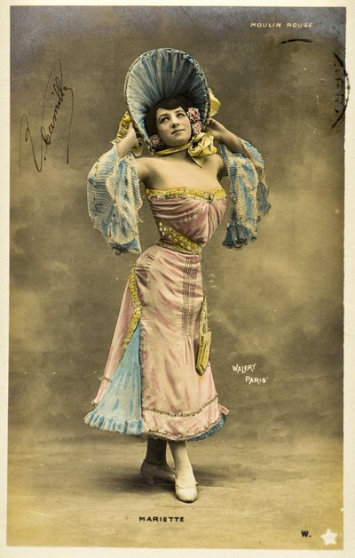 Carte postale : Moulin Rouge - Portrait de Mariette, artiste de music-hall - Phillipe de Marlier