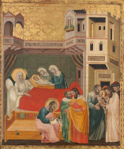 La naissance, le baptême et la circoncision de Saint Jean-Baptiste, vers 1335 - Giovanni Baronzio