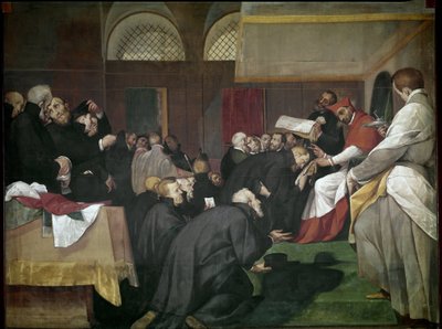 Quadroni de San Carlo: épisode de la vie de Saint Charles Borromée: fondation du Collège des Jésuites, Barnabites et Théatins - Giovanni Battista  Crespi
