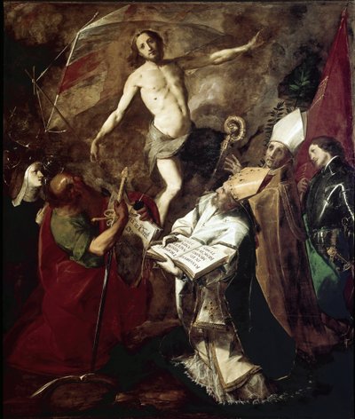 La résurrection avec des saints - Giovanni Battista  Crespi