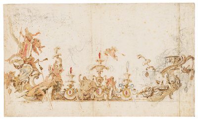 Conception pour une gondole cérémonielle représentant le Triomphe de la Pologne - Giovanni Battista (1696 1770) Tiepolo