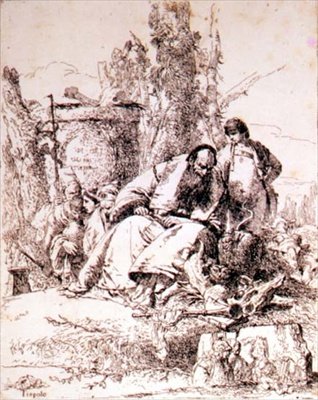 Sorcier examinant des crânes - Giovanni Battista Tiepolo