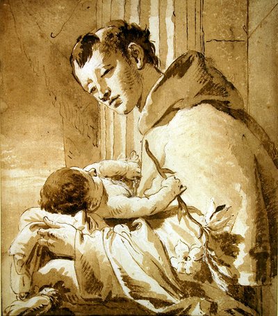 Saint Antoine tenant l