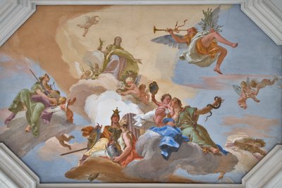 Triomphe de la Gloire annoncé par la Renommée parmi les Vertus Cardinales - Giovanni Battista Tiepolo