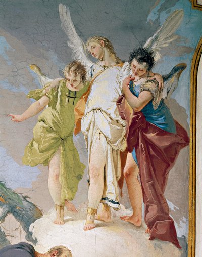 Abraham et les anges, par Giovanni Battista Tiepolo, détail, Palais Patriarcal, Salle des Hôtes, Udine - Giovanni Battista Tiepolo