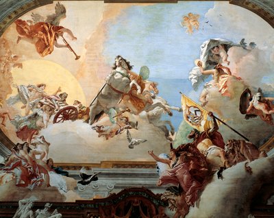 Allégorie créée pour le mariage de Lodovico Rezzonico et de la noble vénitienne Faustina Savorgnan en 1758 - Giovanni Battista Tiepolo