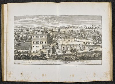 Prospettiva del Giardino dell eccellentis Signor Duca Mattei alla Navicella sul Monte Celio, Roma - Giovanni Battista (after) Falda