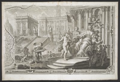 Une figure féminine couronnée, de Nuova Pianta di Roma, data in luce de G. Nolli - Giovanni Battista (after) Nolli