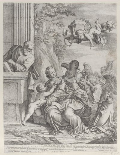 La Sainte Famille avec des anges à droite et au-dessus, 1652 - Giovanni Battista Beinaschi