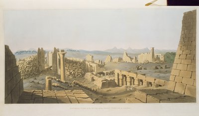 Vue générale des ruines du grand temple de Karnak, découvert par G. Belzoni, des Planches Illustratives des Recherches en Égypte et Nubie, gravé par Charles Hullmandel (1789-1850) 1820 (litho) - Giovanni Battista Belzoni