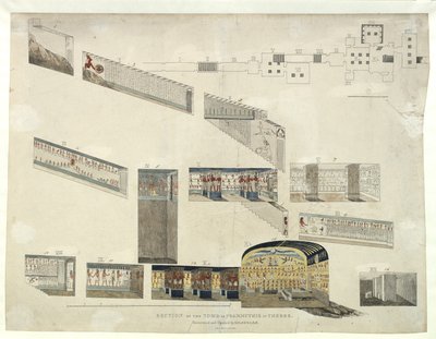 Section de la tombe de Psammuthis à Thèbes, découverte et ouverte par Belzoni en 1818 - Giovanni Battista Belzoni