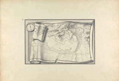 Plan des ruines de Sardes avec vestiges de bâtiments anciens encore existants en 1750 - Giovanni Battista Borra