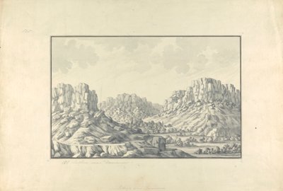 Vue des villes ou ruines sur colline près de Damas - Giovanni Battista Borra