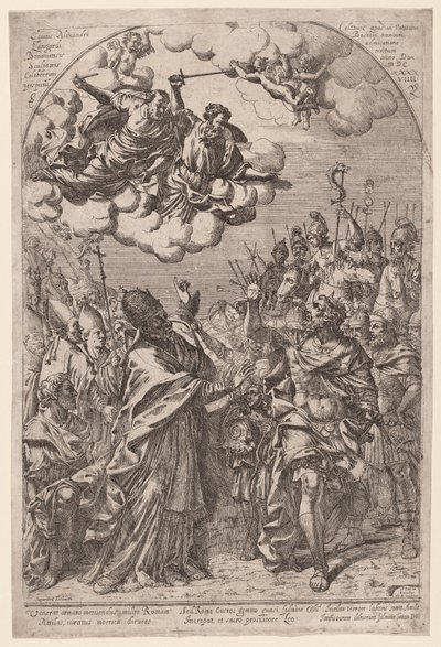 Attila aux portes de Rome - Giovanni Battista Bracelli, after Alessandro Algardi