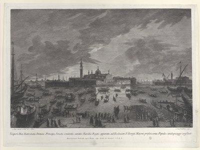 Vue nocturne de la procession la veille de Noël du Doge et du Sénat vénitien à San G..., 1763 - Giovanni Battista Brostoloni