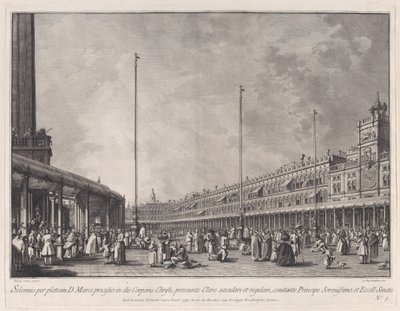 Planche 9 : Procession de la Fête-Dieu sur la Piazza San Marco, de 