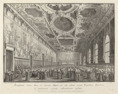 Le Doge remercie dans la Sala del Consiglio Maggior - Giovanni Battista Brostoloni