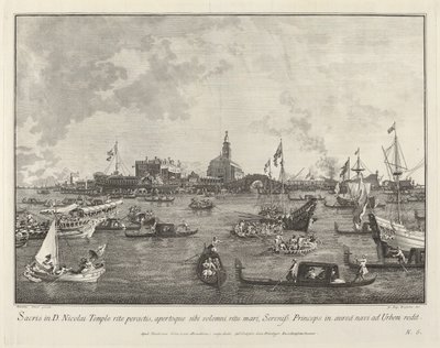 Le Doge dans le Bucintoro quittant San Nicolò di Lido - Giovanni Battista Brostoloni