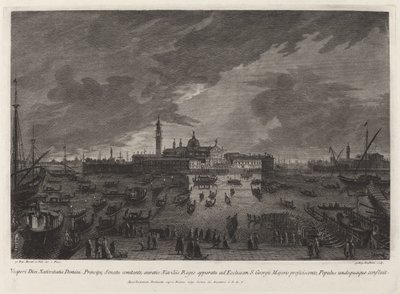 Procession de la veille de Noël à San Giorgio Maggiore - Giovanni Battista Brustolon after Giovanni Battista Moretti