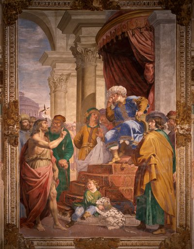 Jean-Baptiste réprimandant Hérode Antipas - Giovanni Battista Carlone