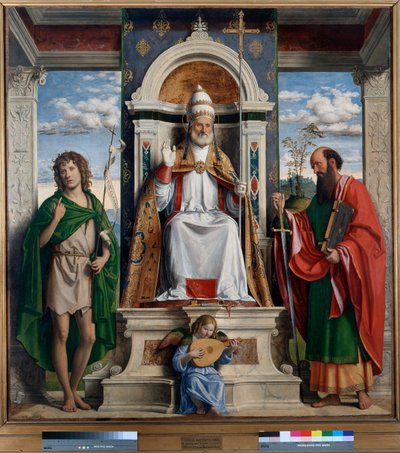 Saint Pierre en trône avec Saint Jean-Baptiste et Saint Paul - Giovanni Battista Cima da Conegliano