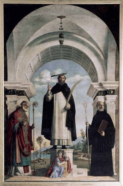 Saint Pierre de Vérone avec Saint Nicolas et Saint Benoît avec ange - Giovanni Battista Cima da Conegliano