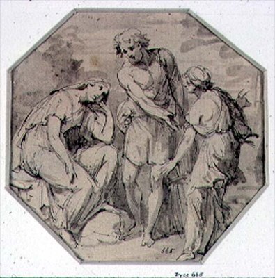 Un Homme et deux Femmes Conversant - Giovanni Battista Cipriani