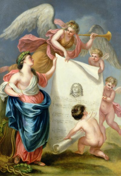 Étude allégorique pour une estampe commémorative de Handel - Giovanni Battista Cipriani