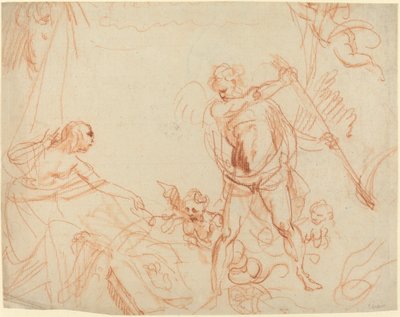 Composition mythologique avec Chronos et Harpies [recto] - Giovanni Battista Cipriani