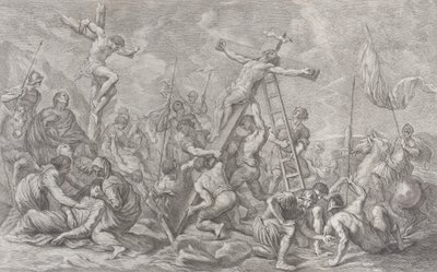 La Crucifixion, avec la descente de la croix au centre, des soldats partout, et un voleur, 1762 - Giovanni Battista Cipriani