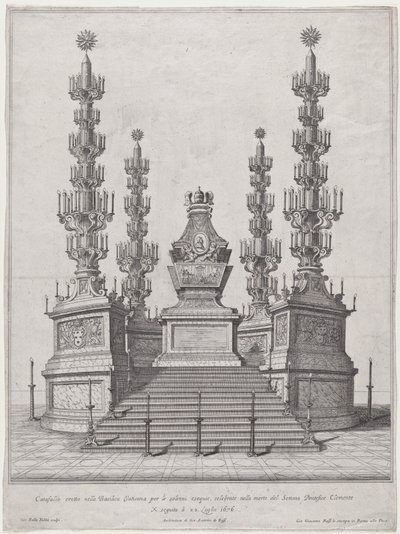 Catafalque pour le pape Clément X, structure centrale au sommet d