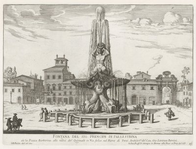 Fontaine du Triton sur la Piazza Barberini à Rome - Giovanni Battista Falda